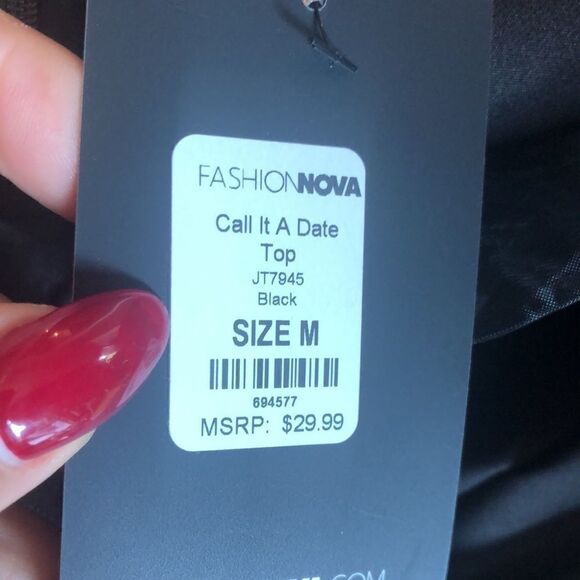 NWT Fashion Nova black blouse - Picture 4 of 7